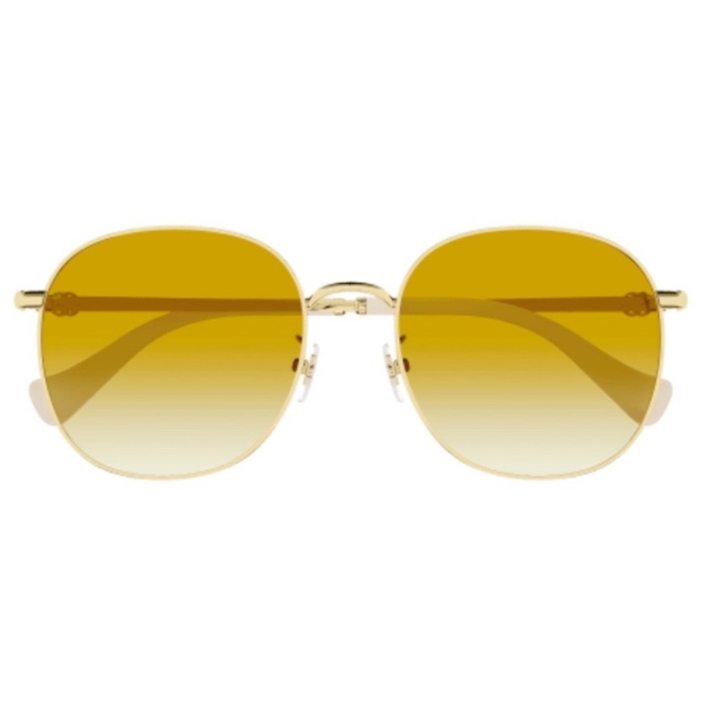 Gucci GG Sunglasses with Gold Frame and Amber Lenses NWT 💯 authentic - Picture 3 of 12